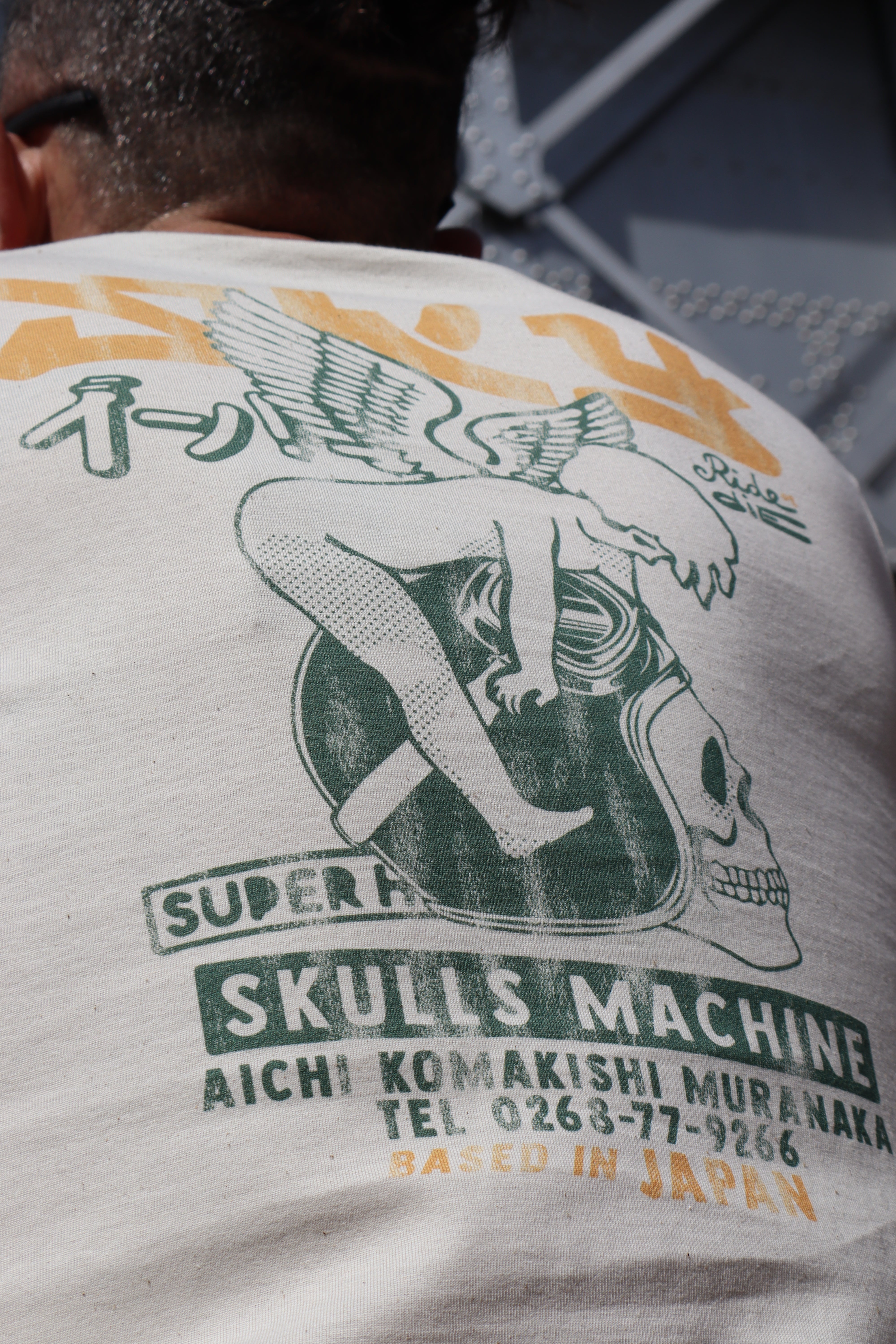 T-Shirt Beige Skulls Machine Angelface