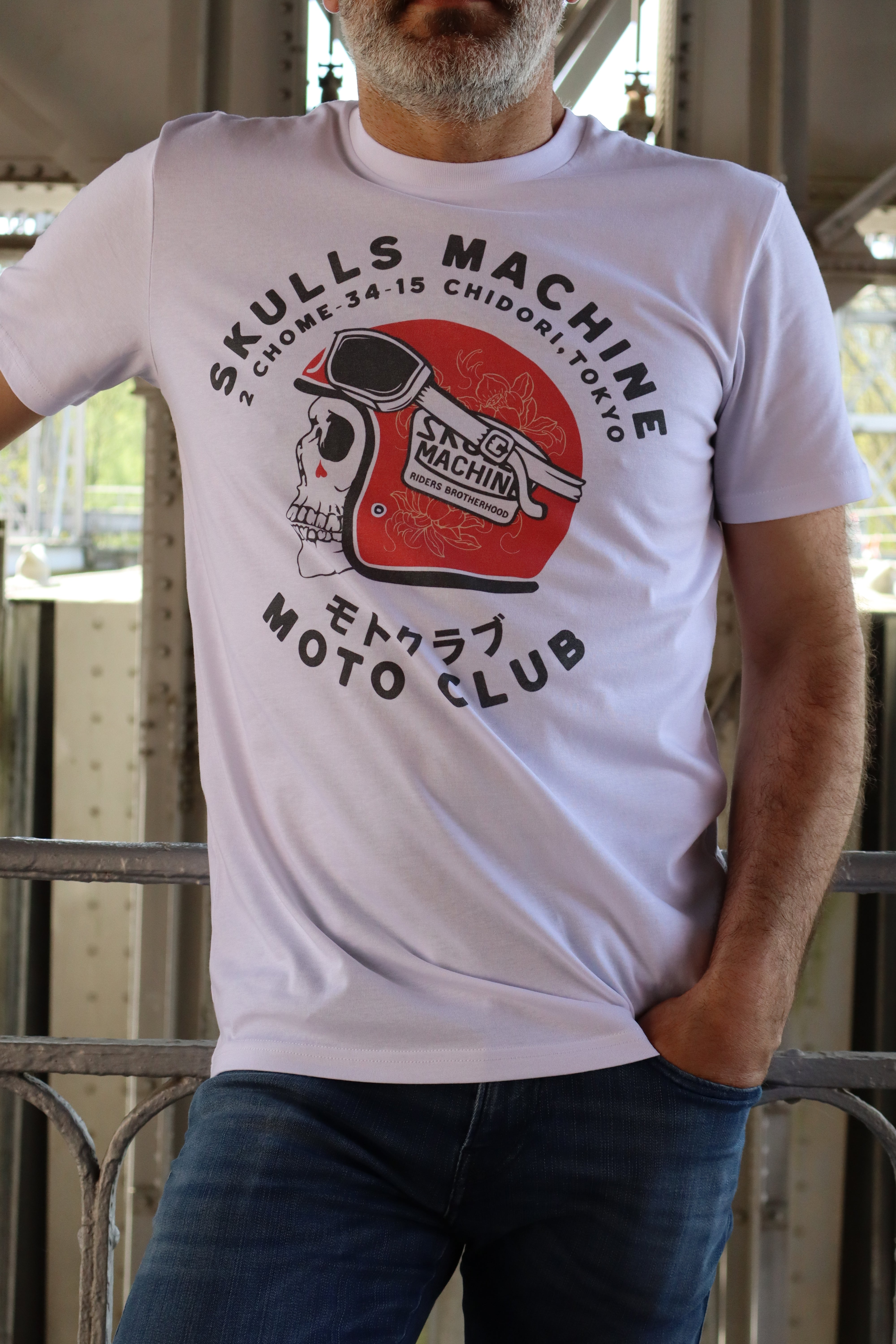 T-shirt Blanc Skulls Machine Tokyo