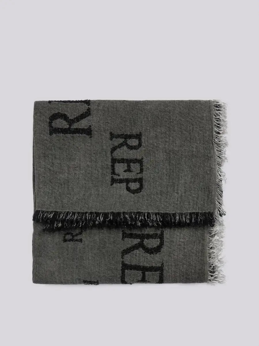 Echarpe Replay verte logo jacquard