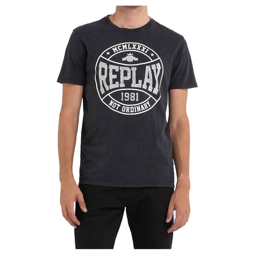 T-shirt Replay noir à manches courtes